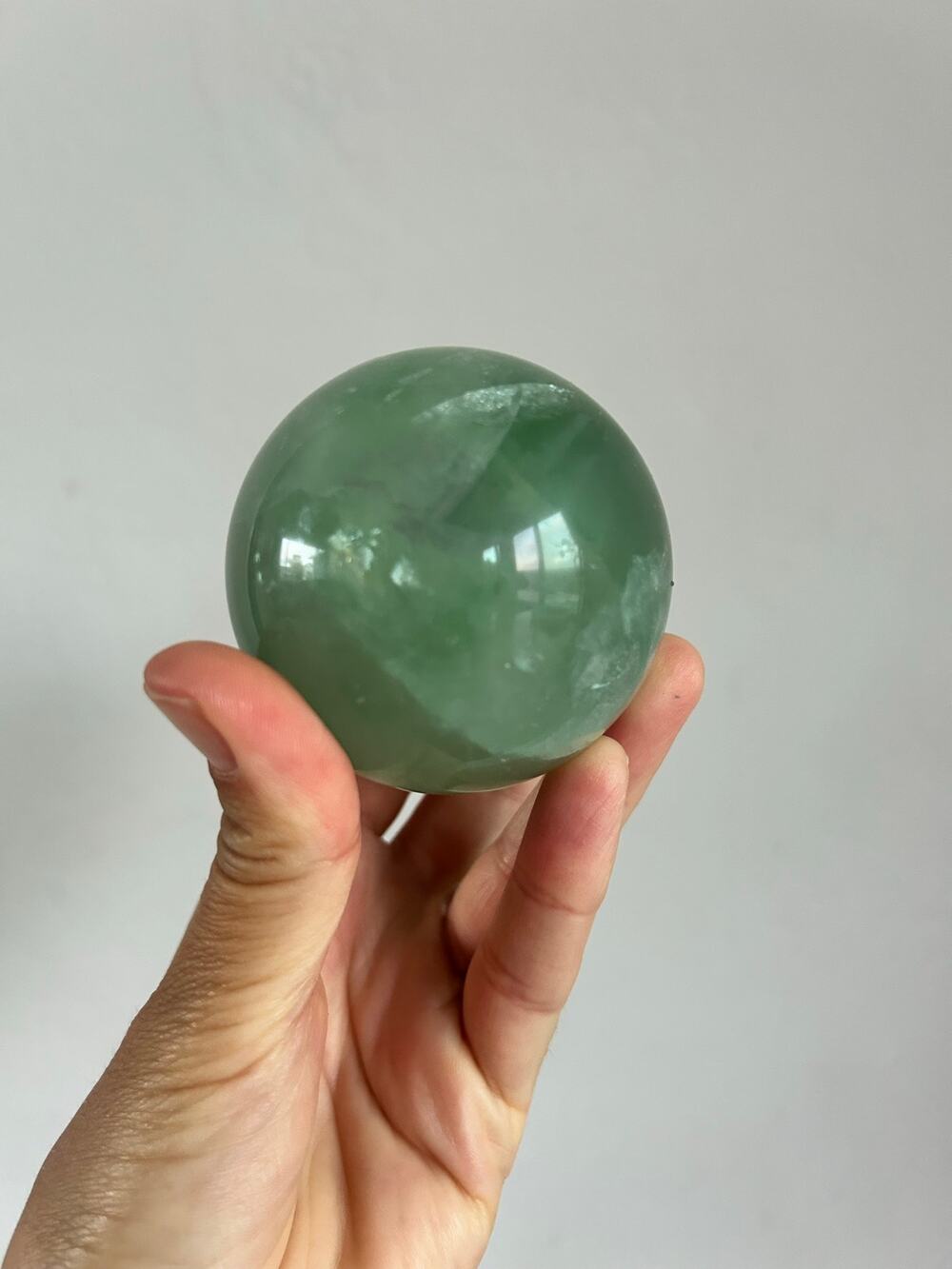 Natural Green Fluorite Crystal Sphere